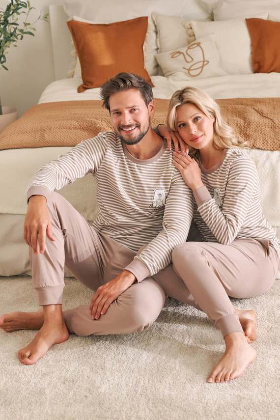 4530 "Bear" Piżama Męska Doctor Nap - beige