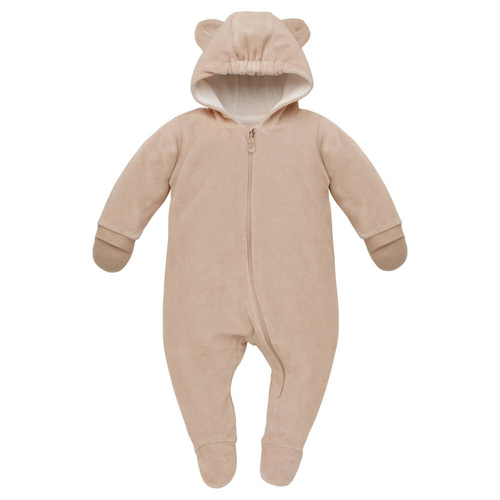 Lovely Day Welurowy Kombinezon z kapturem Pinokio - beżowy