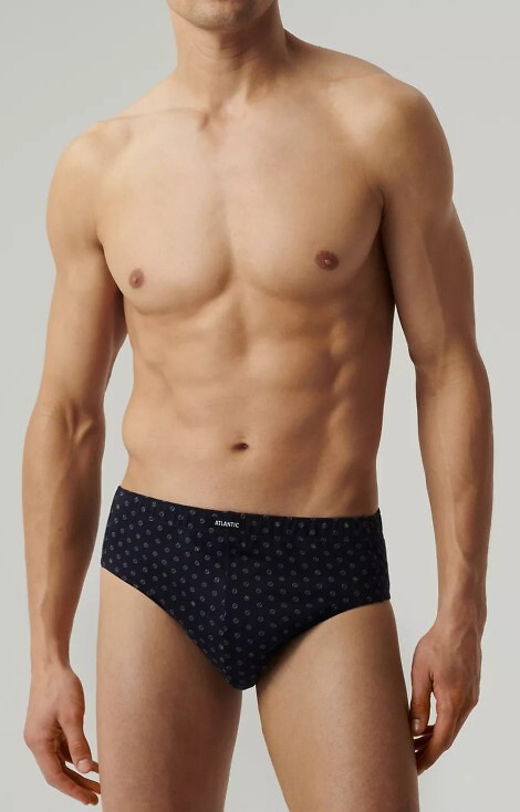  3MP-188 Classic Slipy męskie Atlantic - granatowy-niebieski