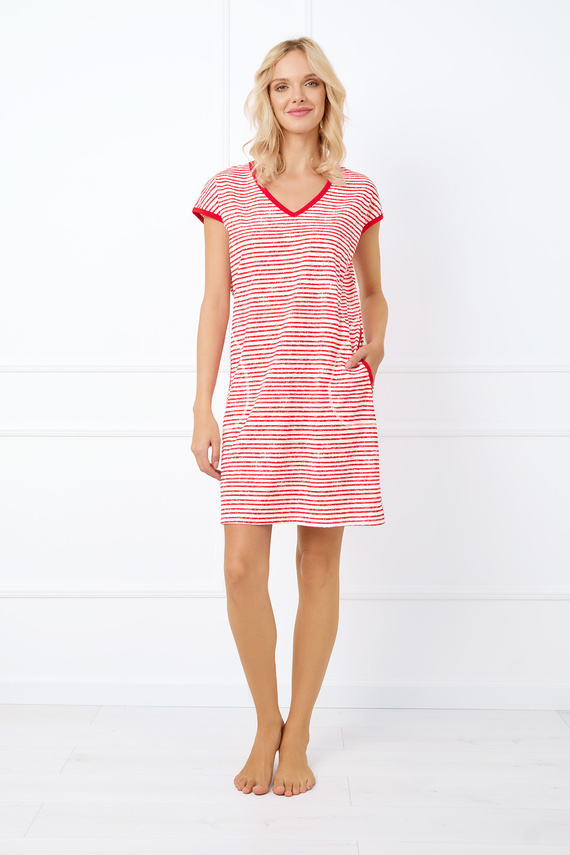 Flota koszula damska z krótkim rękawem Italian Fashion - druk czerwony