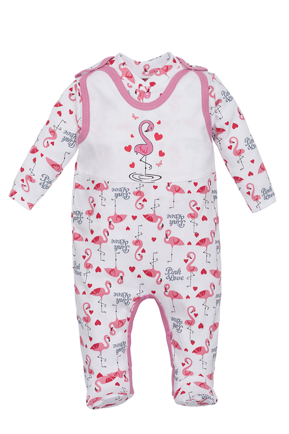 Komplet śpioch + kaftan "FLAMING" Makoma różowy