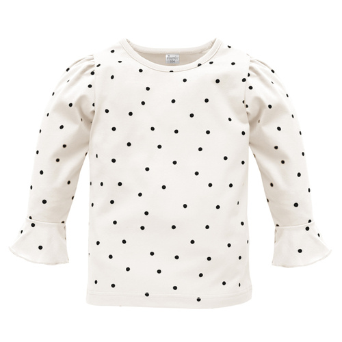 Tres Bien Bluzka z długim rękawem Pinokio - ecru groszki