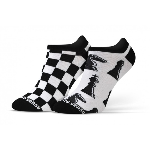 Szachy Skarpety stopki finest cotton dwie różne Sesto Senso czarny