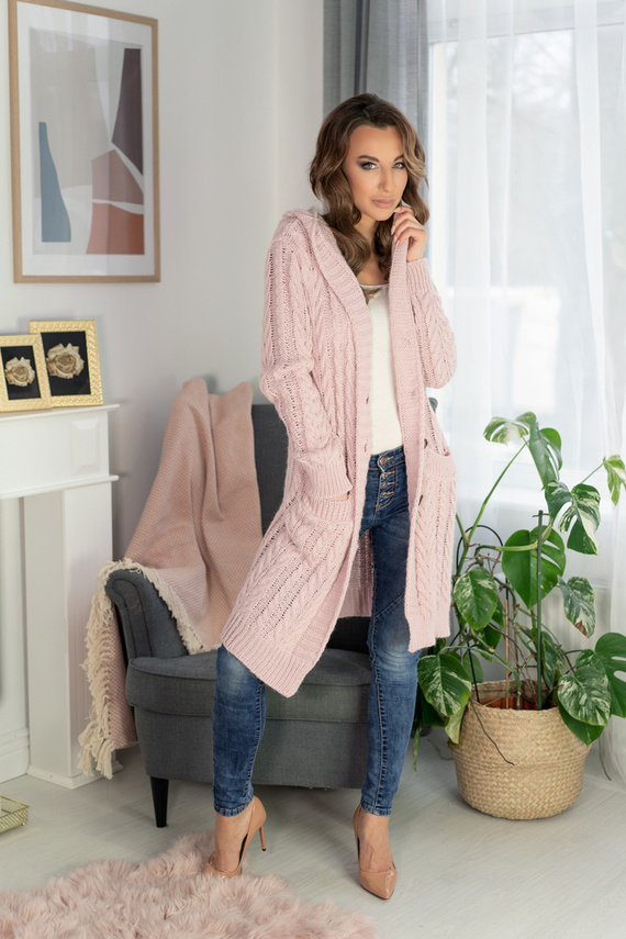 Limis Sweter, kardigan damski Merribel - powder 