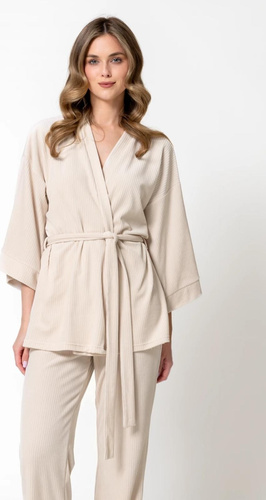 Leveza Darlin 1816 Piżama Damska Welurowa 3/4 Komplet Homewear Sahara