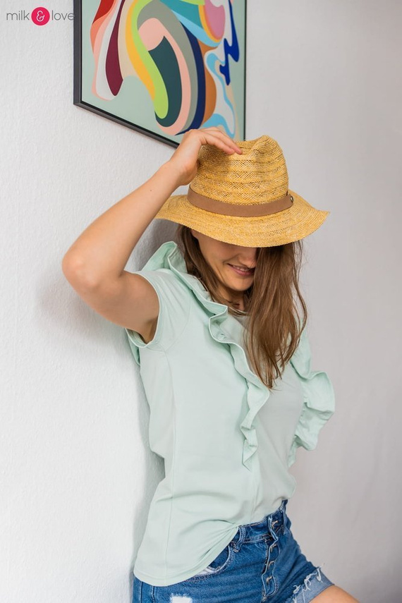 Milky Waves bluzka do karmienia z krótkim rękawem Milk&Love miętowy