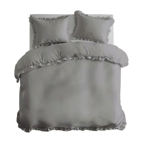 Pure 23 Pościel bawełniana jednobarwna Detexpol szary jasny