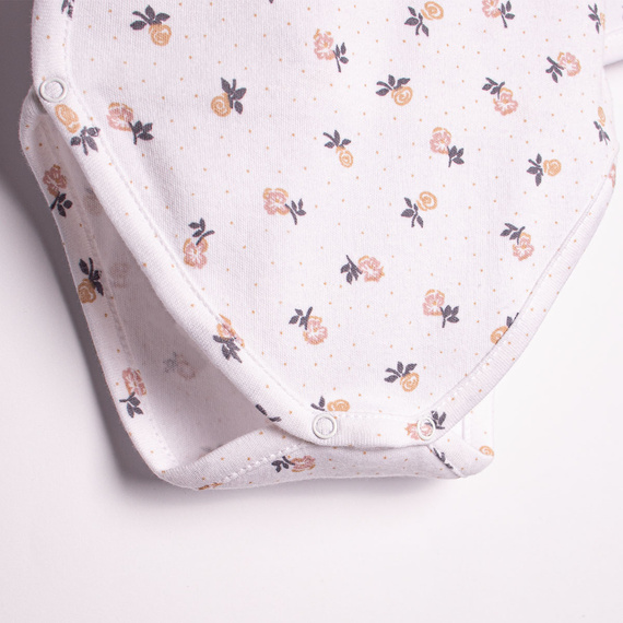 Body kopertowe bawełniane długi rękaw Nicol 220096 - dla dziewczynki, kwiatowy nadruk