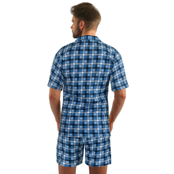 2182/10 Rozpinana Piżama Męska, krótkie spodenki Sesto Senso - granatowy 