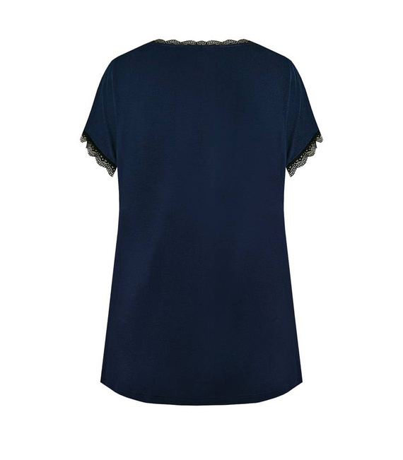 Margot Mix&Match Koszulka Piżamowa  Gładka Nipplex - granatowy