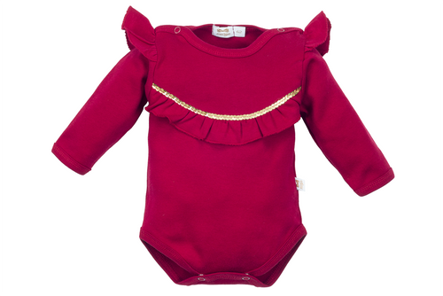 M171 Merry Cherry Body z długim rękawem Marija - czerwony