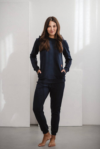 Milk Please bluza do karmienia Milk&Love z kapturem granatowy