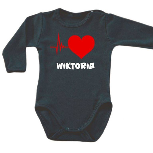 Body długi rękaw "PULS SERCA" Moocha czarny