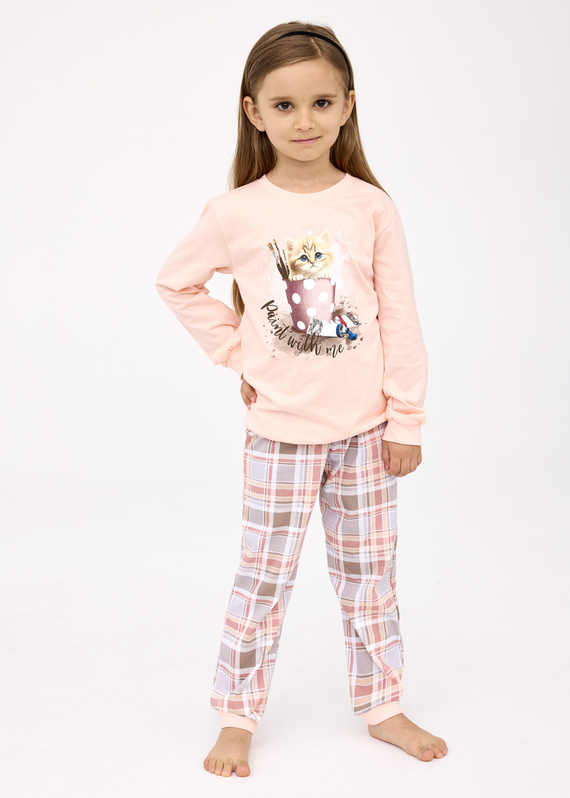594/178 592/178 Paint Piżama dziewczęca Cornette różowy 