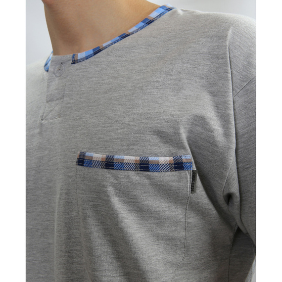 Jasiek Piżama Męska krótki rękaw, spodenki Sesto Senso - jasny melanż 