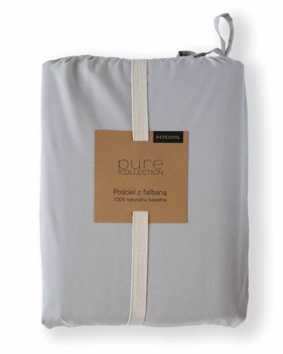 Pure 23 Pościel bawełniana jednobarwna Detexpol szary jasny