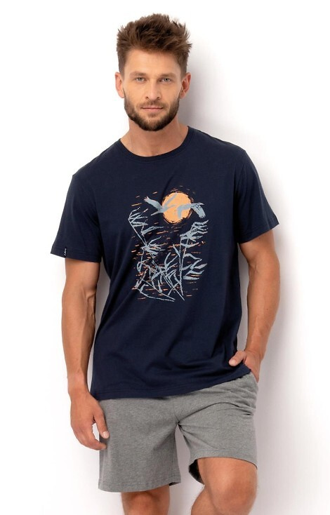 MNS 749 Piżama Męska Key- granatowy 