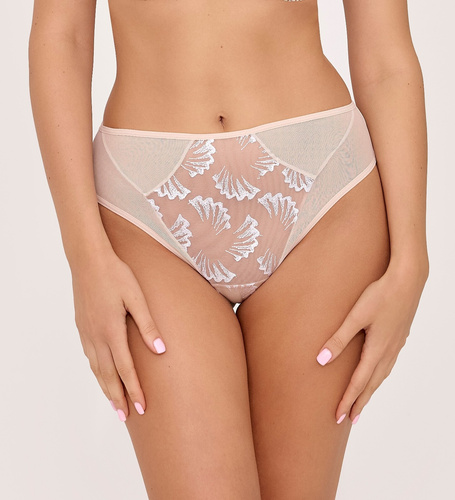 Ava 2241 Caschmere figi tiulowe z haftem beżowe