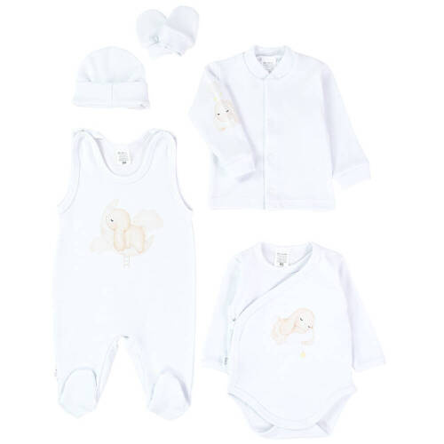 Śpiący Królik-Love wyprawka niemowlęca 5 częściowa Martex
