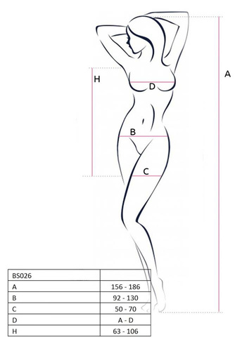 BS026 Bodystocking Passion czarny 