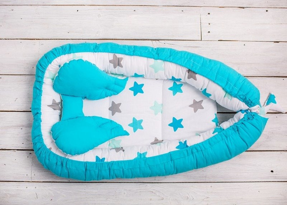 Kokon niemowlęcy bawełniany Belisima turkus