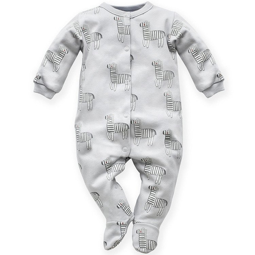 Pajac niemowlęcy "WILD ANIMALS" Pinokio - różowy