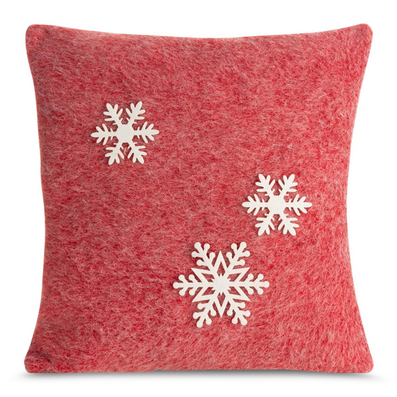 Chp 83A Poszewka świąteczna śnieżynki Eurofirany czerwony 