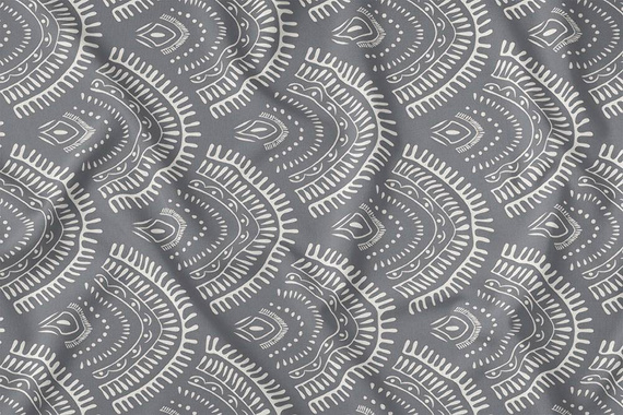 4133 A Panama 98 obrus dekoracyjny Detexpol szary biały rozety