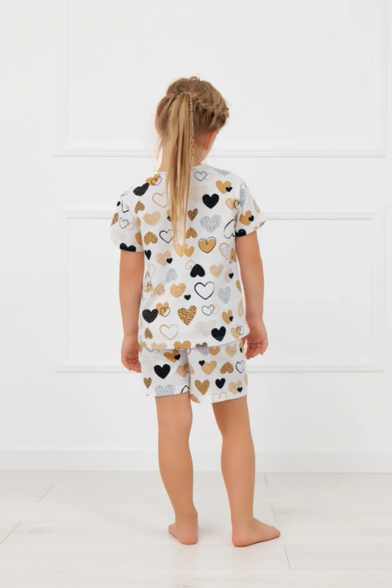 Piżama dziewczęca Ariela Italian Fashion – bawełna, krótki rękaw, szorty