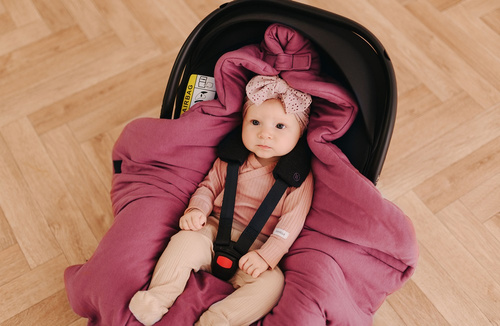 Burgund Kocyk do fotelika cotton Makaszka 