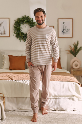 4530 "Bear" Piżama Męska Doctor Nap - beige