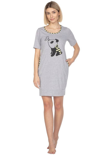 125 Koszula damska krótki rękaw Regina szary