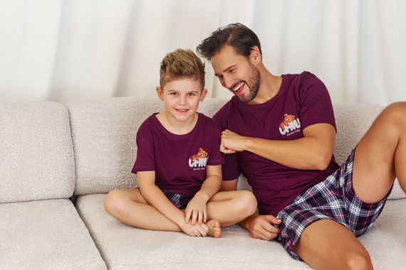 7202 "Chill" Piżama dziecięca Unisex Doctor Nap - burgundy