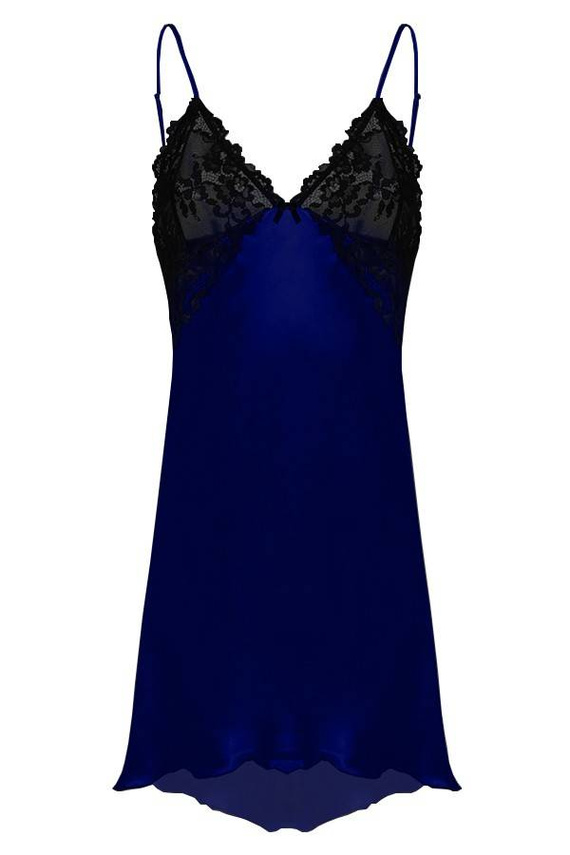 Evelyn Halka satynowa koszulka damska DKaren - granat