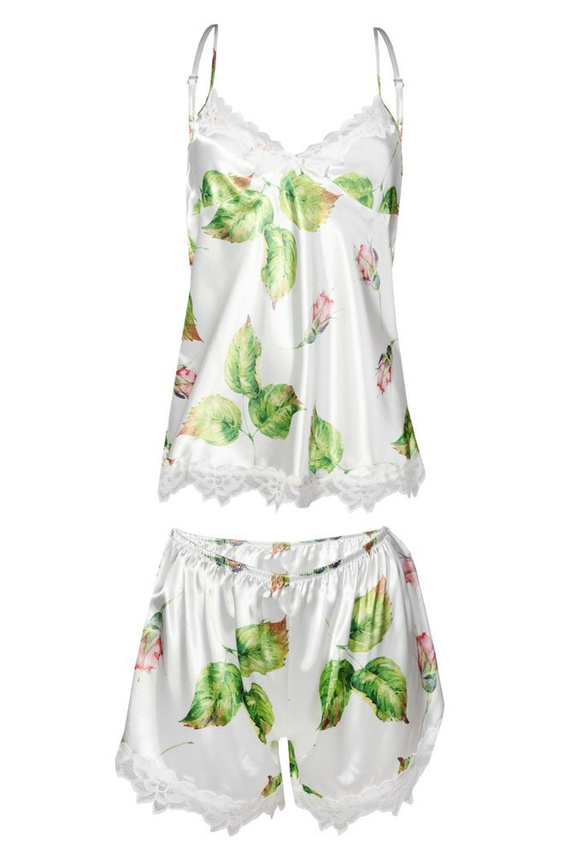 Flowers Komplet piżama damska DKaren -DK-KV granatowy 009