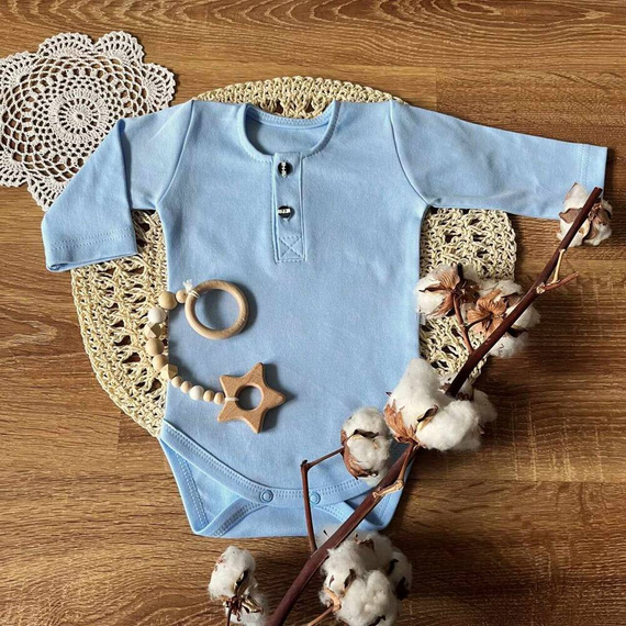 BP008 Body polo z długim rękawem Mamatti - niebieski