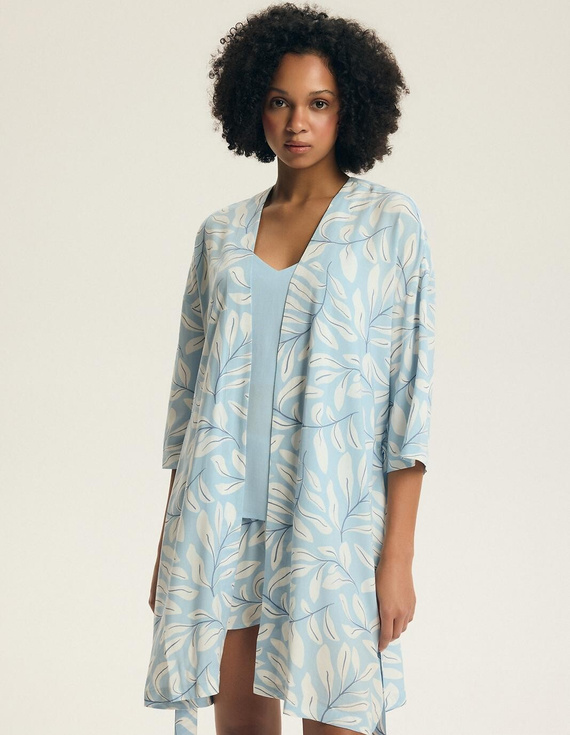 Szlafrok damski 44483 Estes 100% wiskoza 3/4 lekki- pale blue