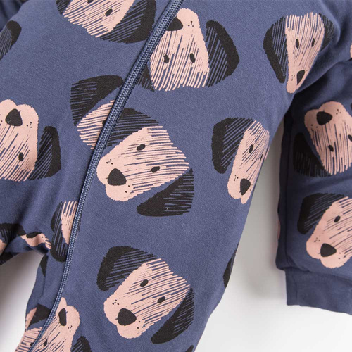 Puppy Playtime Pajac dresowy z kapturem Eevi - granatowy