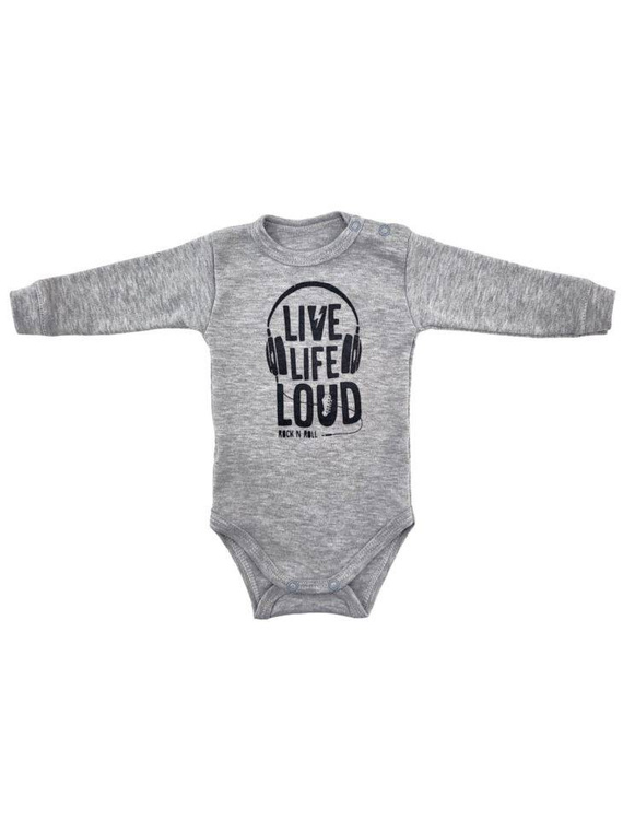 Body z długim rękawem "Music" Terjan - szary