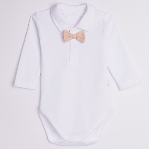 Komplet do Chrztu Nicol 169397 4-częściowy Body Muszka Bluza Spodnie Czapka