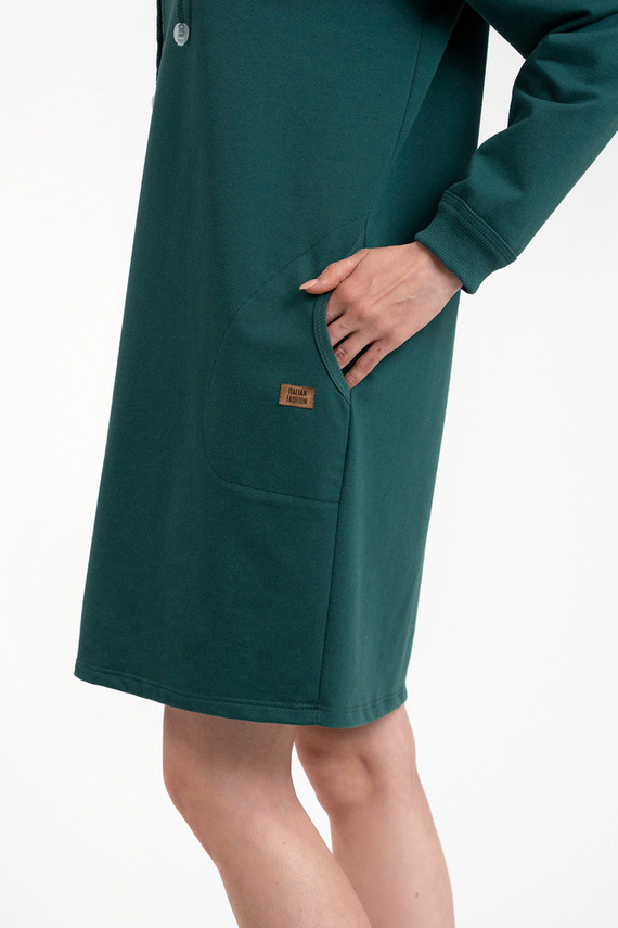 Malmo tunika damska długi rękaw Italian Fashion - zielony