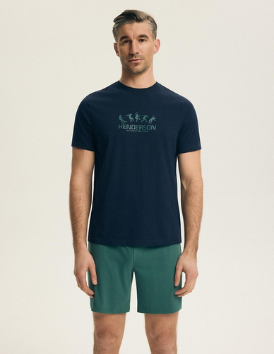 Piżama Męska Henderson Core 44499 Bet Navy 100% Bawełna Krótki Rękaw