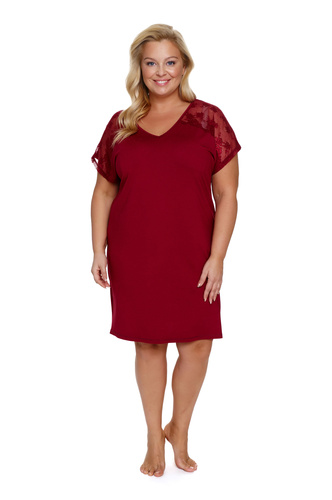 7260 Koszula Nocna Plus Size Doctor Nap - burgundy red