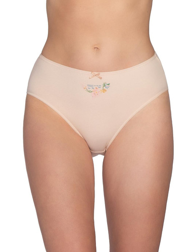 Figi L-120 BI-105 Lama Bawełniane Figi Damskie Bikini 3-Pak Kwiatowe