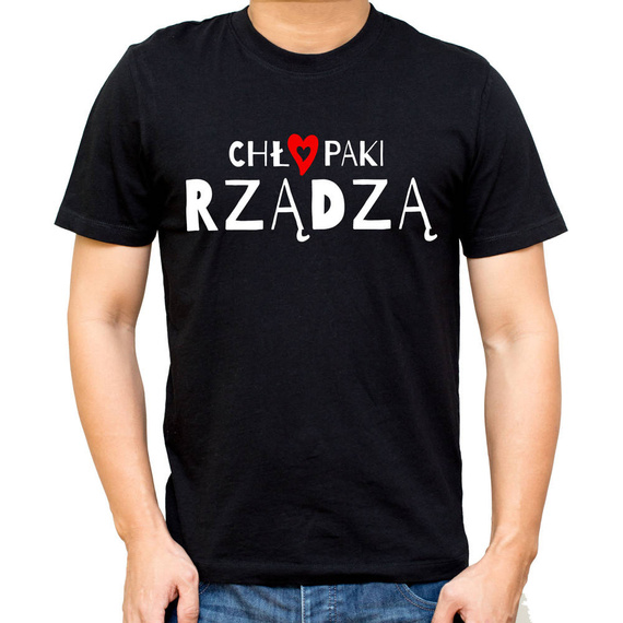 "CHŁOPAKI RZĄDZĄ" koszulka męska Moocha biały