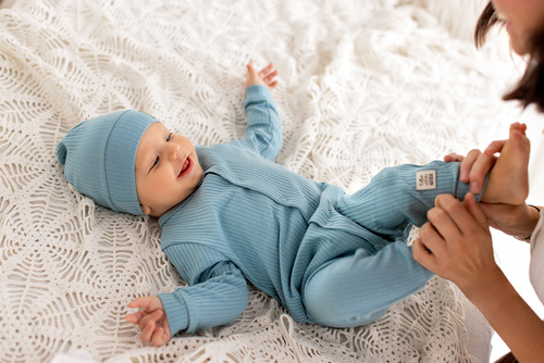 02234BST "Natural Harmony" Pajac bez stópek Makoma turkusowy