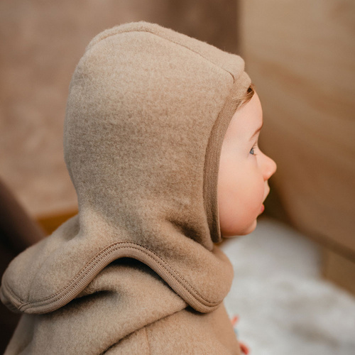 Kominiarka dziecięca merino Eevi wełna 100% ciepła oddychająca- karmelowa