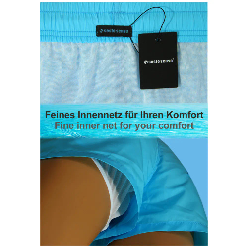 SZ2407 Szorty kąpielowe Sesto Senso błękitny