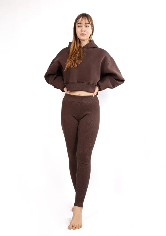 DK-K-B13 Dresowy komplet damski Dkaren - czekoladowy