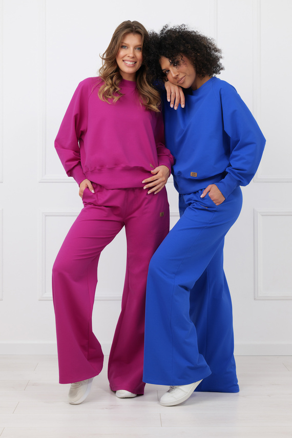 Komplet dresowy damski Margo Italian Fashion – bawełna- jeżynowy